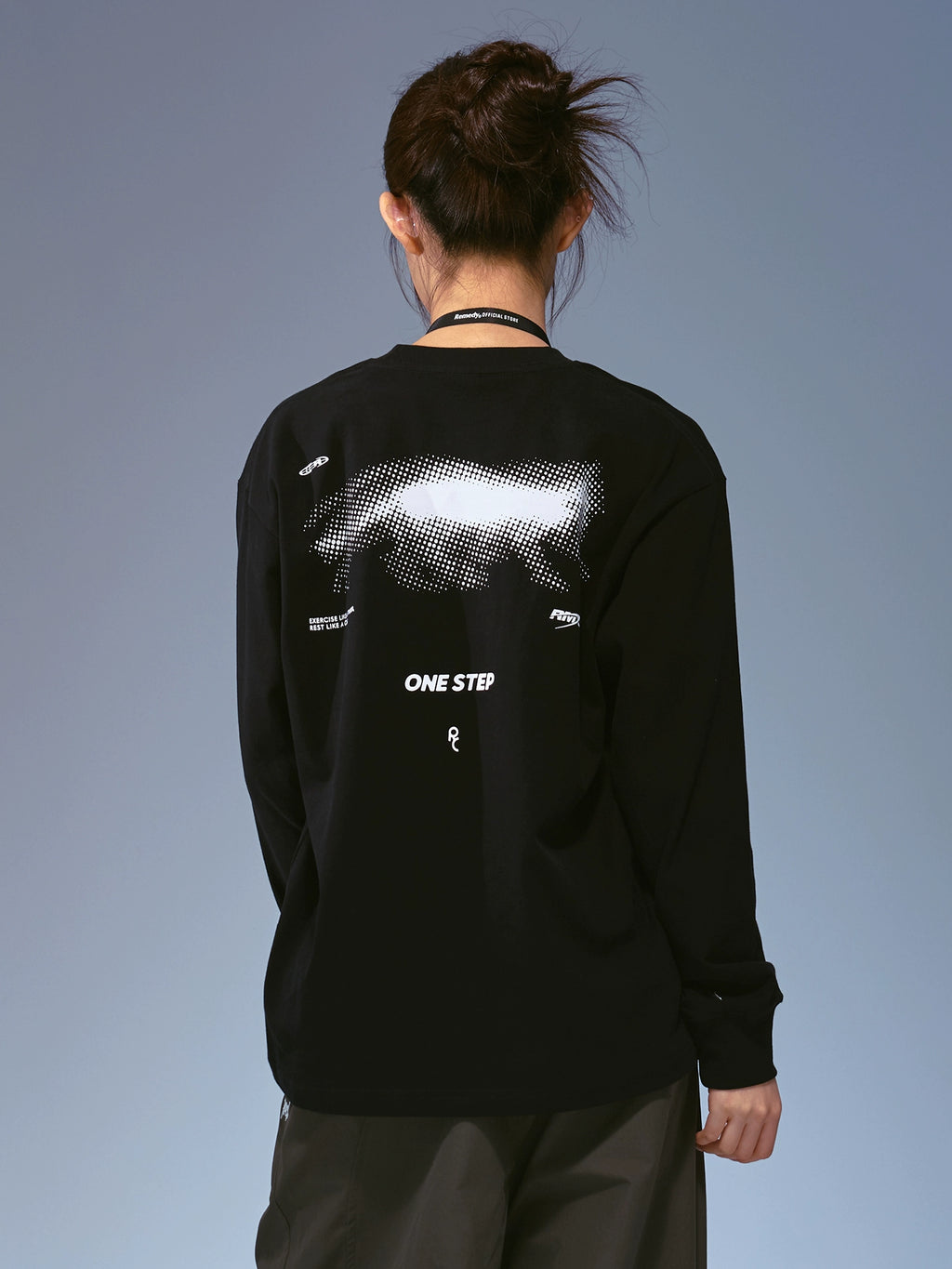 Remedy Phantom Cat Print Loose Long Sleeves