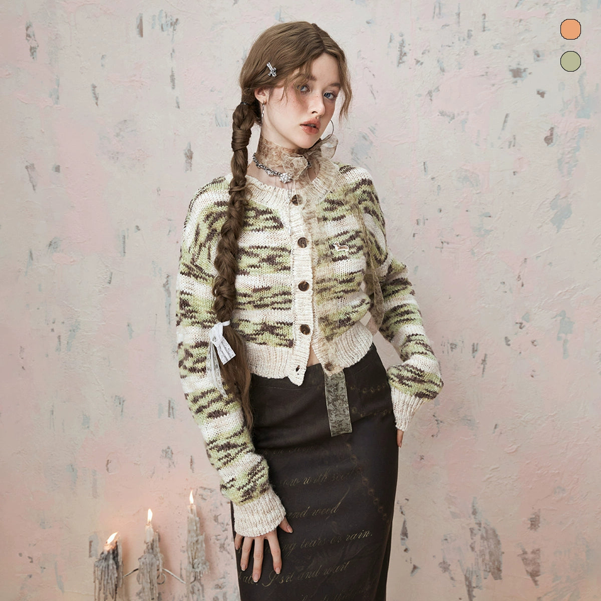 IMONE Striped Thin Soft Waxy Knitted Sweater