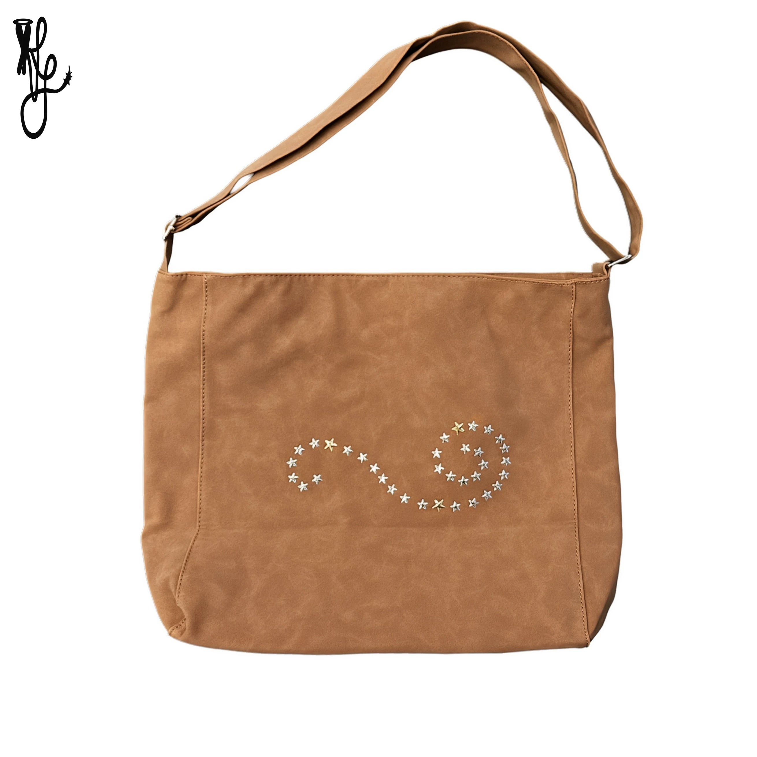 TheNewYouthPark Pentagram Imported Hot Diamond Suede Adjustable Crossbody Bag