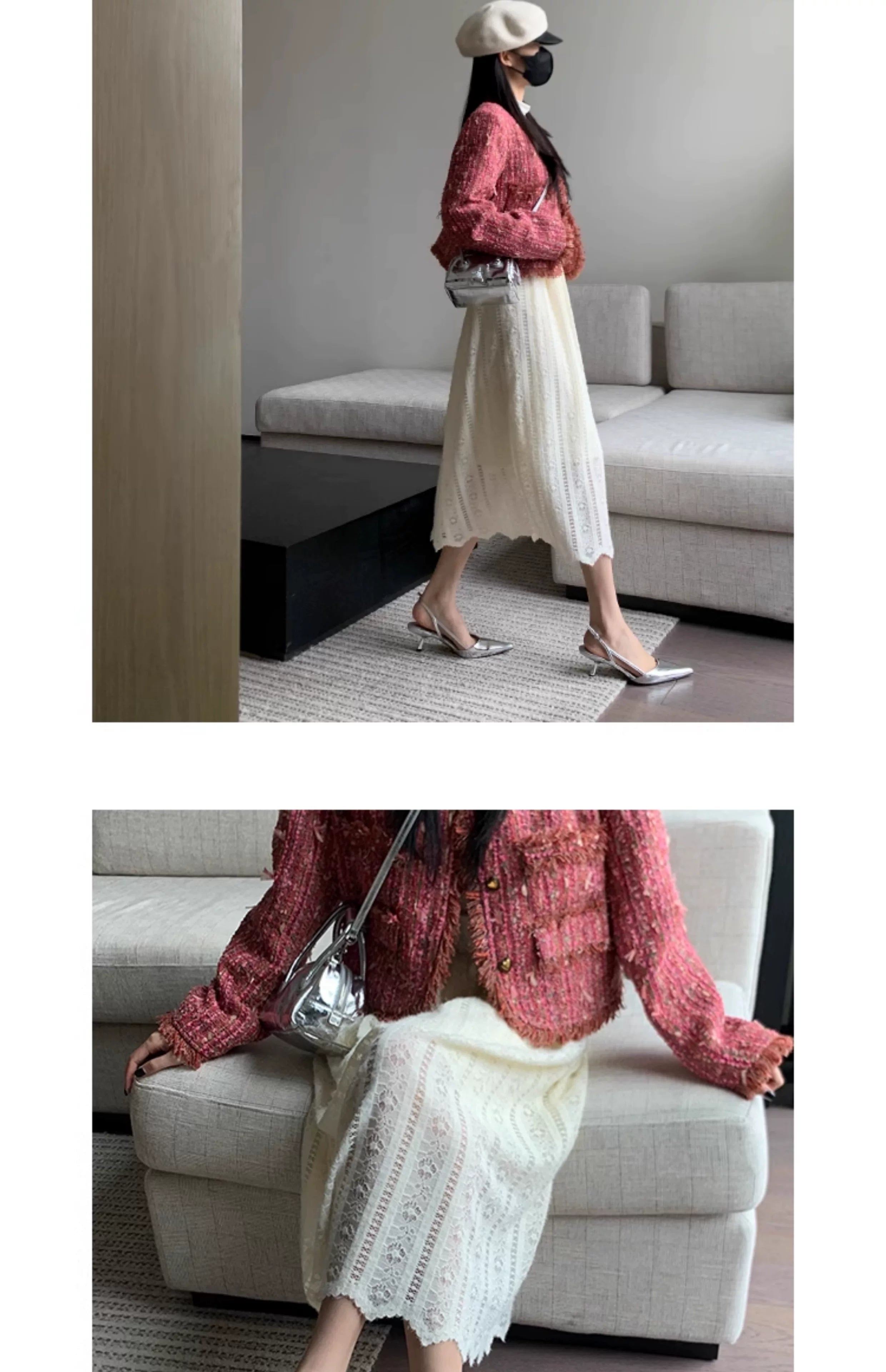 Cebostin Bag Head with Pointed High Heels