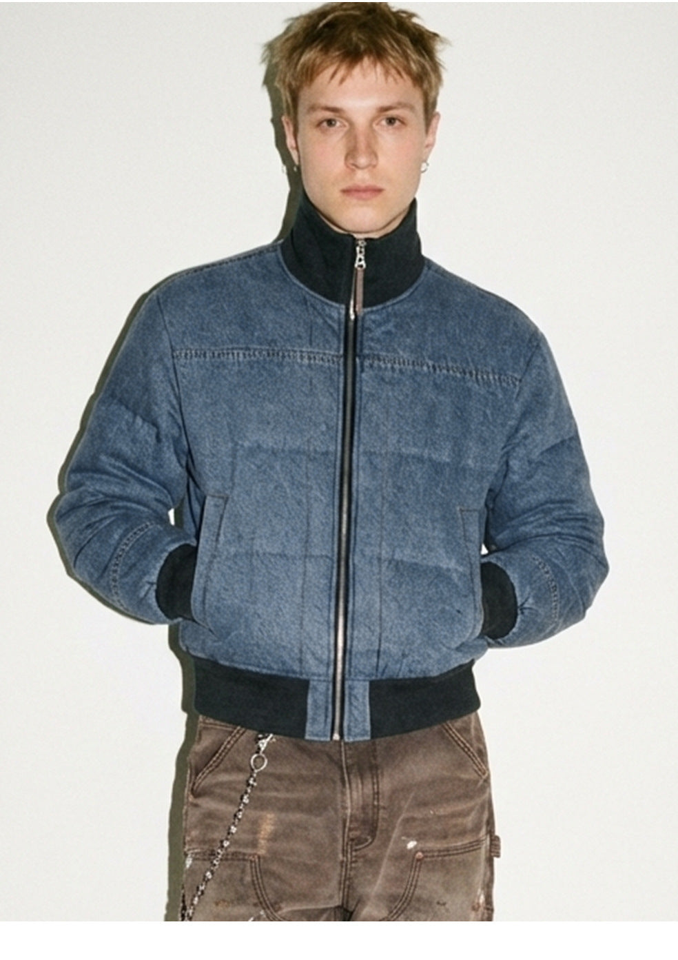 Madeextreme Retro Stand Collar Denim Thickenedoutwear
