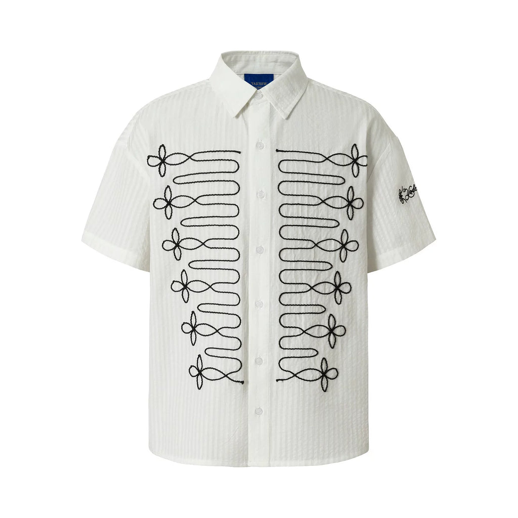 YADcrew Lapel Casual Short Sleeve Shirt