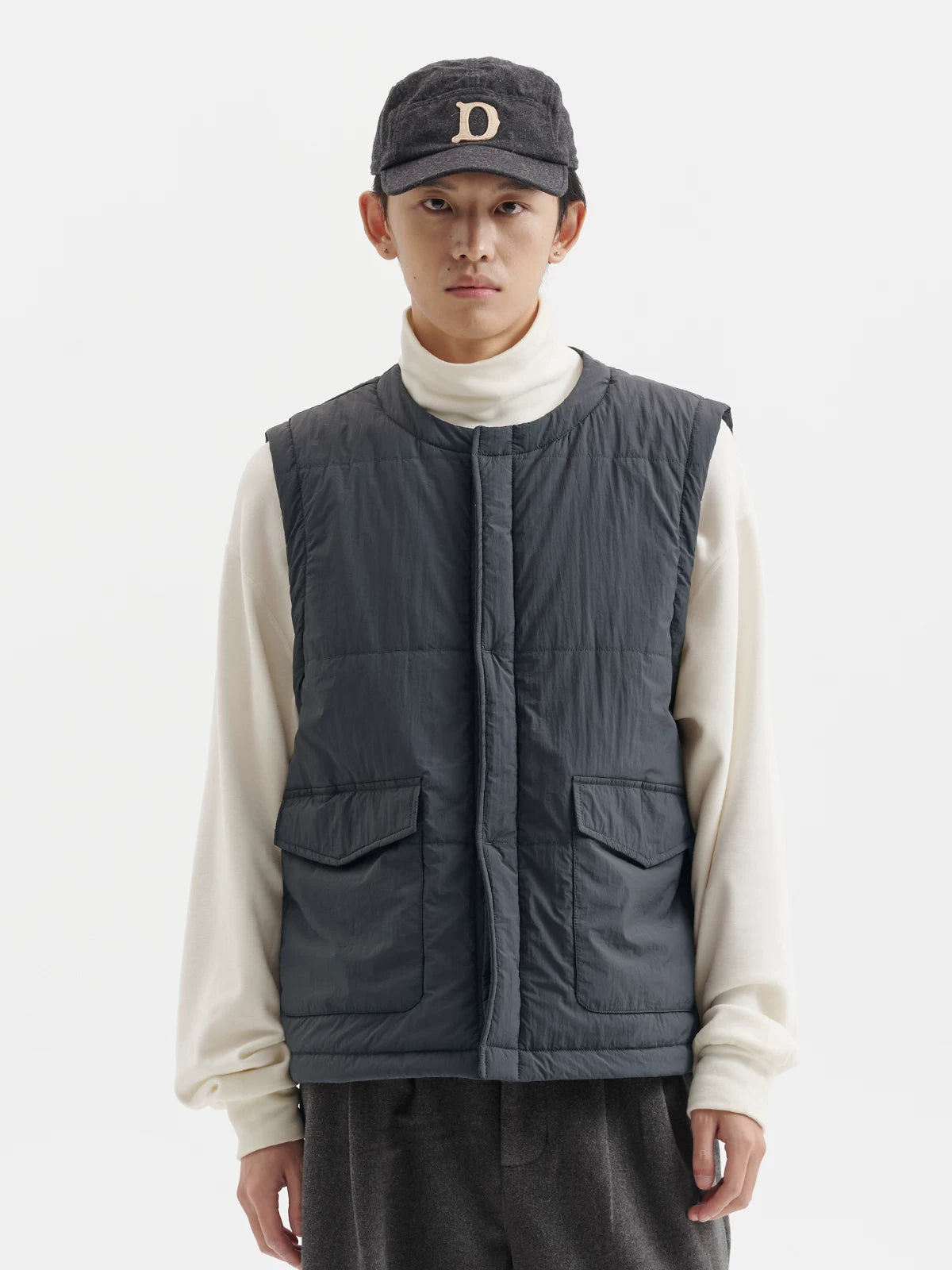 BUTTBILL New Shirley Cotton Crew Neck Cotton Jacket Vest