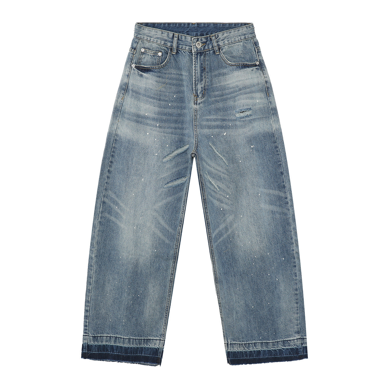 MTLCLOTHES Frayed Rough Trousers Scimitar Jeans