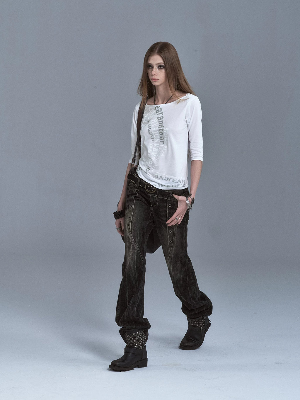 WearAndtear Light and Slightly Transparent One-word Collar Casual Tee