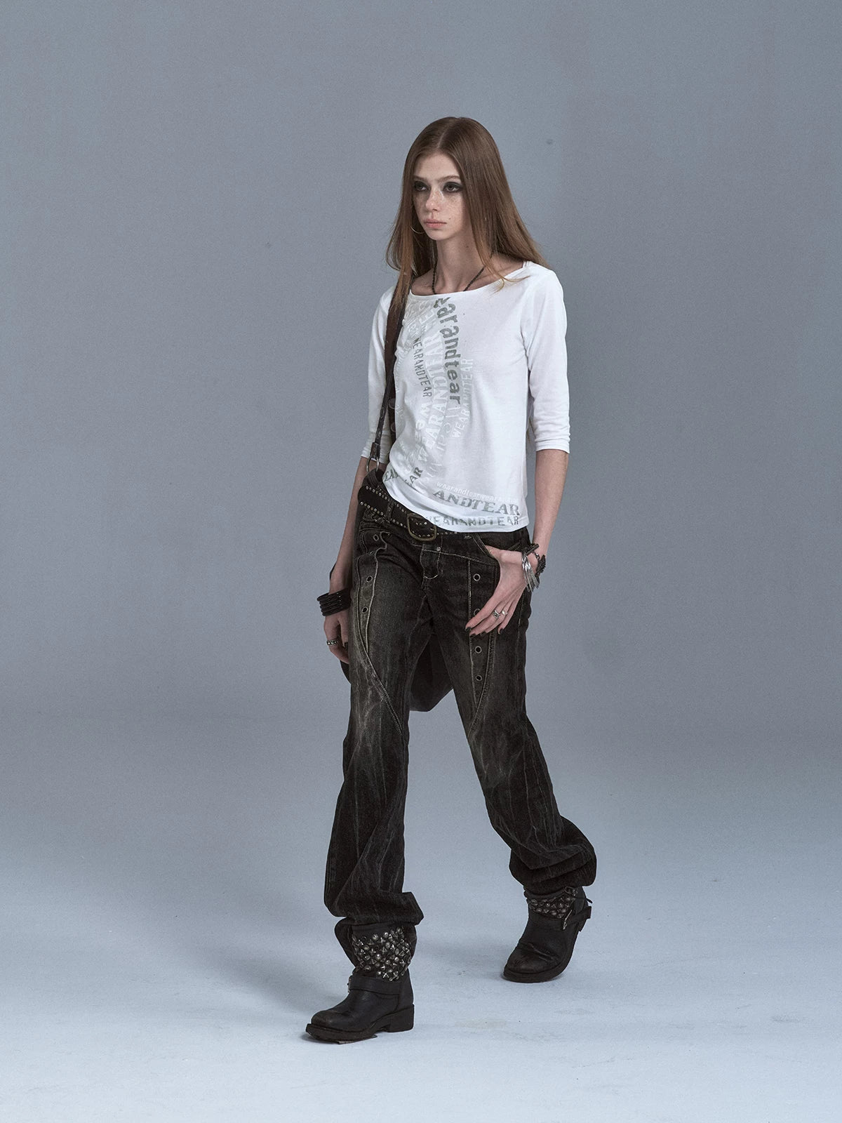 WearAndtear Light and Slightly Transparent One-word Collar Casual Tee