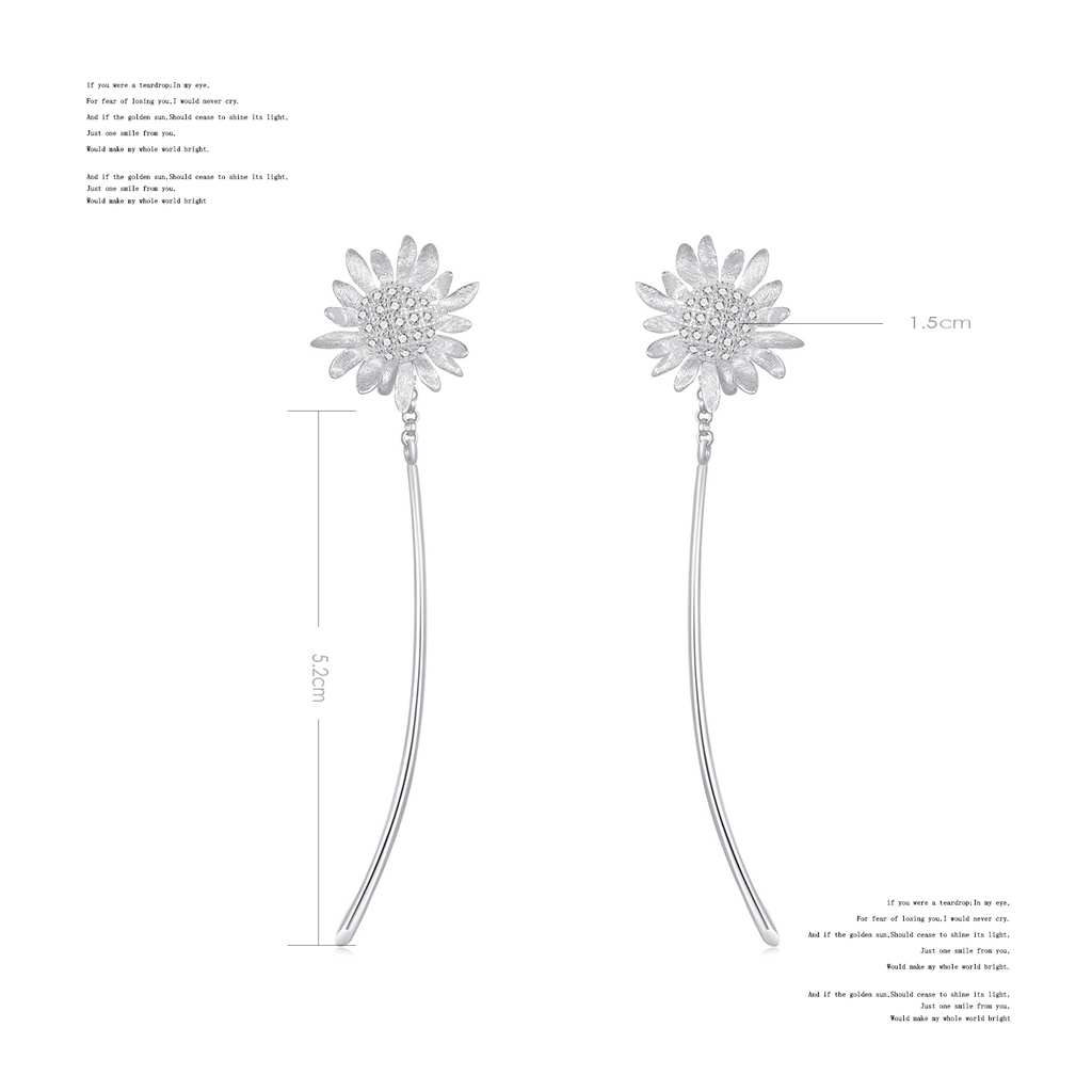 NO SOLUTION Plant Sunflower Fringed Earrings