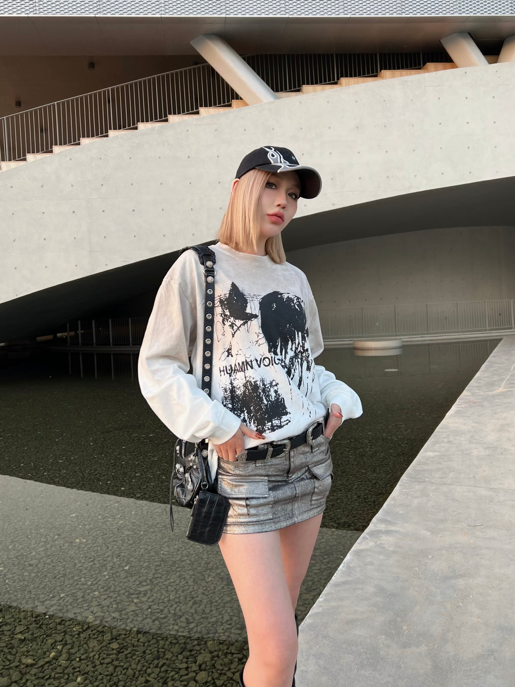 Human Voices Washed Dirty Dyed Old Long Sleeve Tee