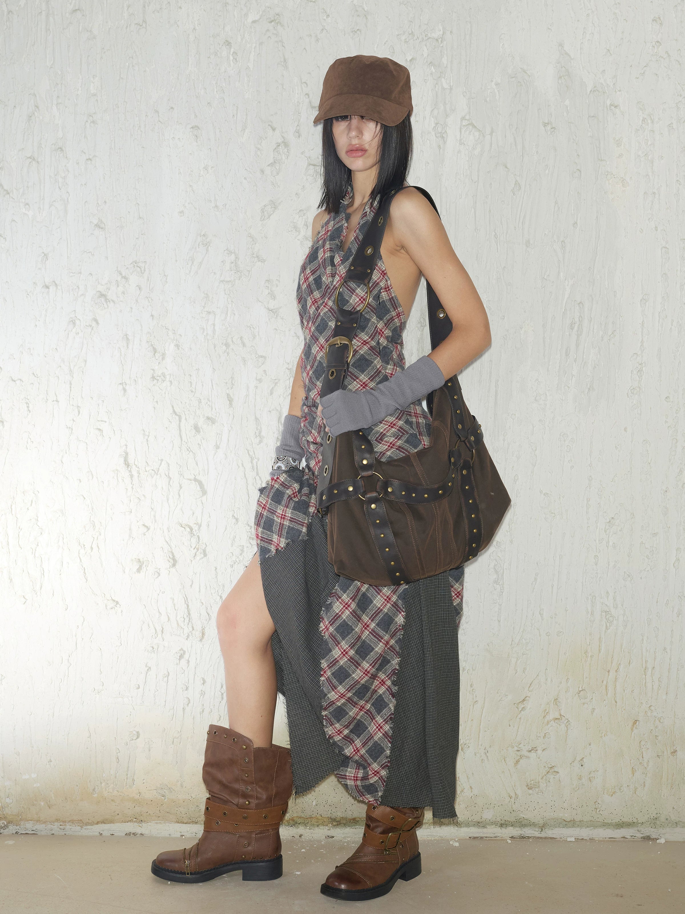 2Th Desire Vintage Rivet Crossbody Shoulder Bag