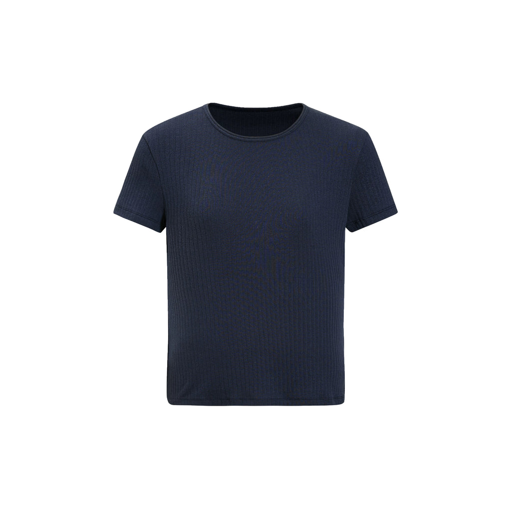 Sameuoo Front Shoulder Slim Fit Small Neckline Sports Tee