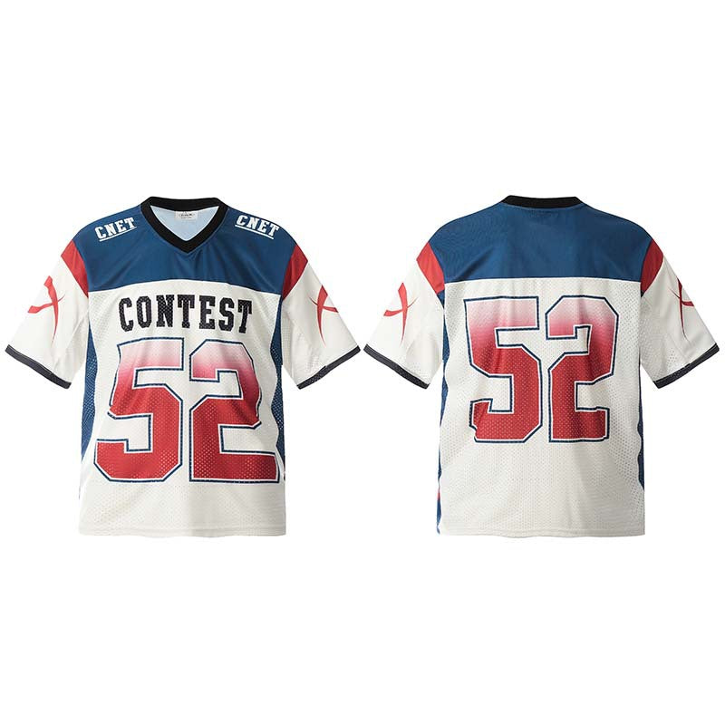 BTSG High Street sports style printing mesh short-sleeved jersey