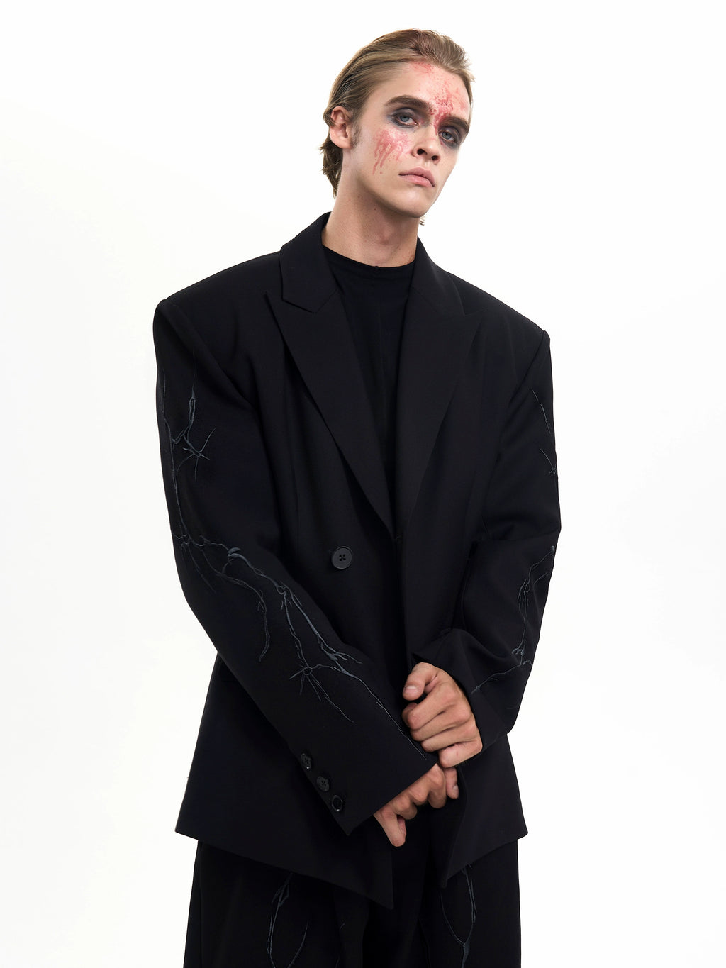 SEE Shoulder Padded Embroidered Blazer