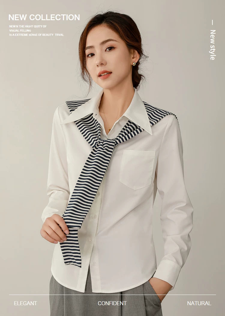 Ruiti Large Pointed Collar Work Clothing Professional Shirt