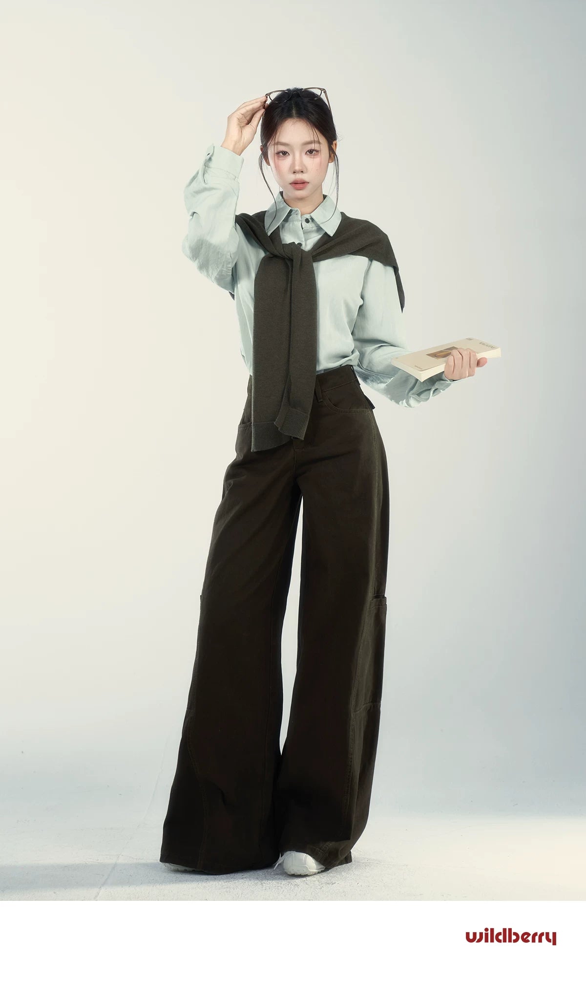 Wildberry High Waist Loose Versatile Wide Leg Casual Pants