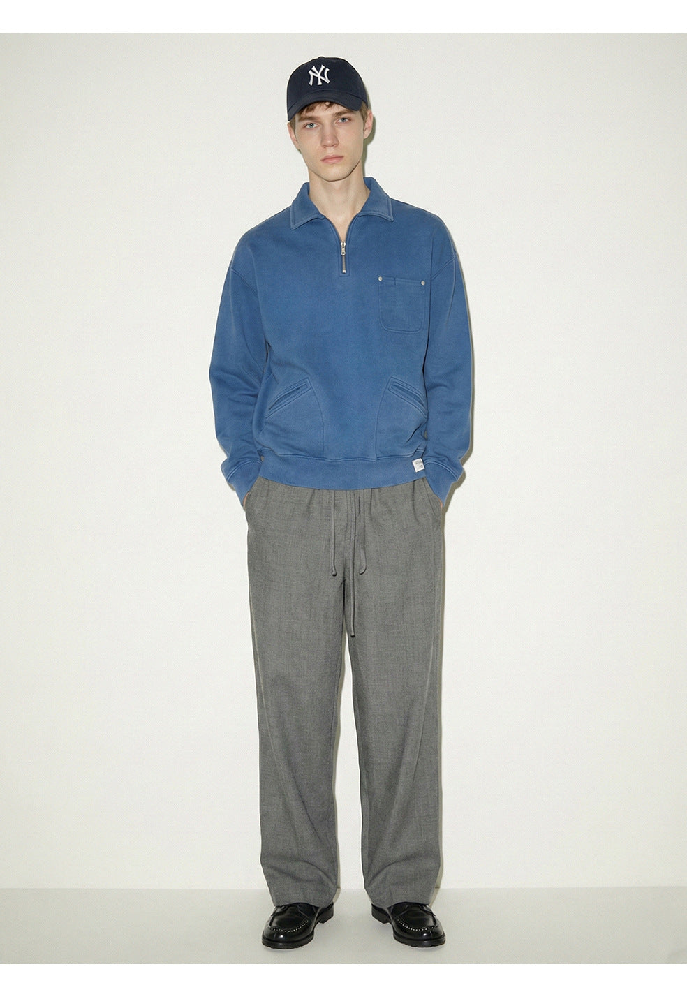 MADEEXTREME Half Zip Lapel Polo Sweater