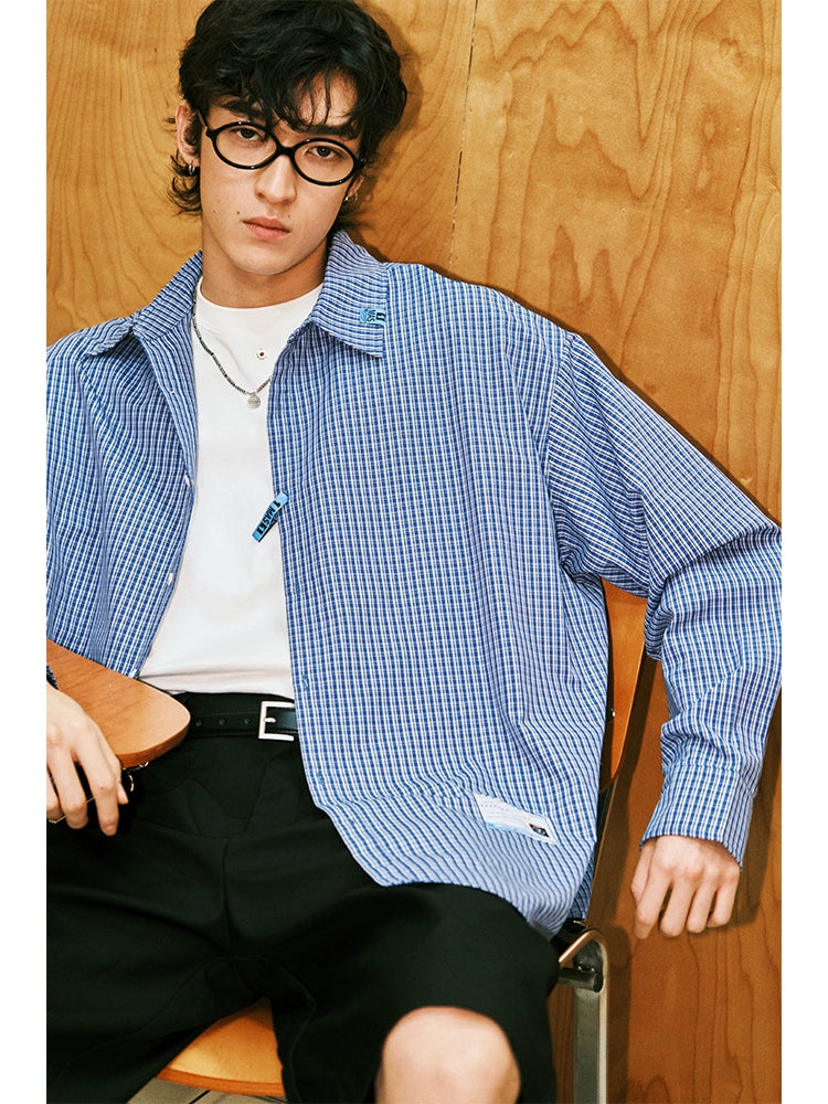 MATCHA STORY Casual Loose and Versatile Silhouette Long-sleeved Shirt