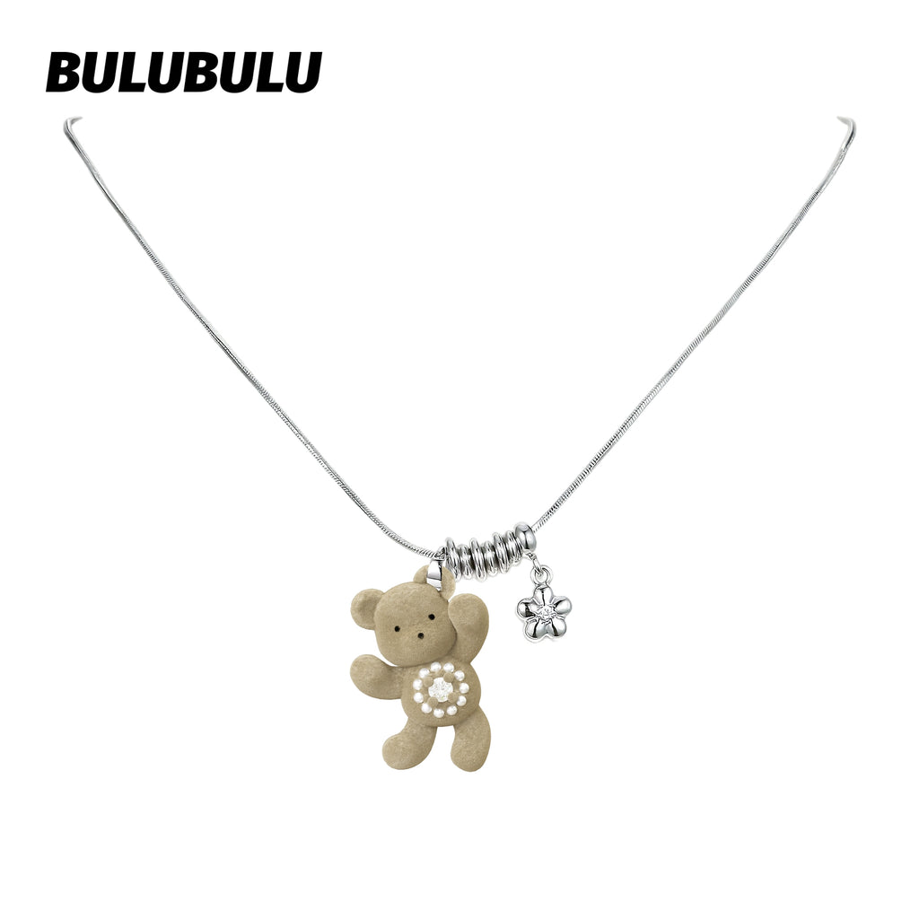 BULUBULU Flocked Bear Necklace