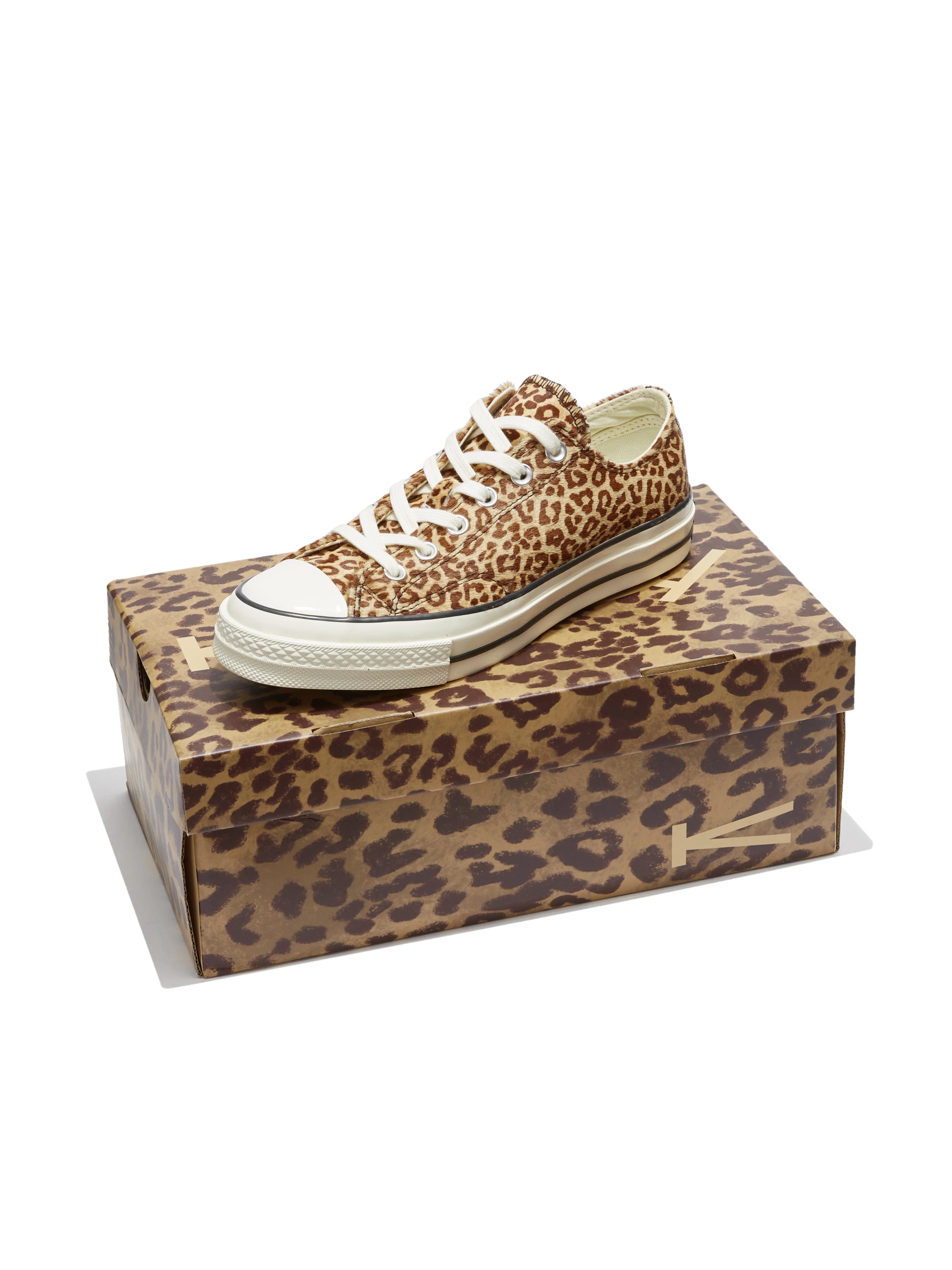 KUJOY Leopard Print Leather Leather Board Shoes