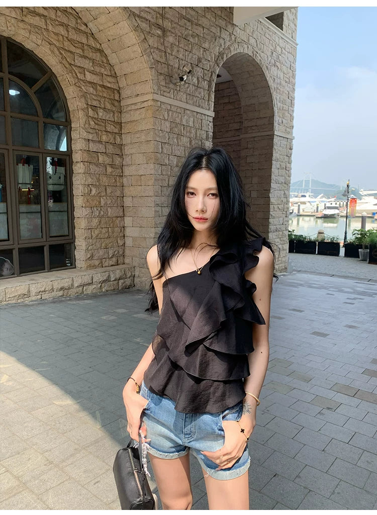 YOUNG KYLIN Slash Shoulder Short Versatile Suspender