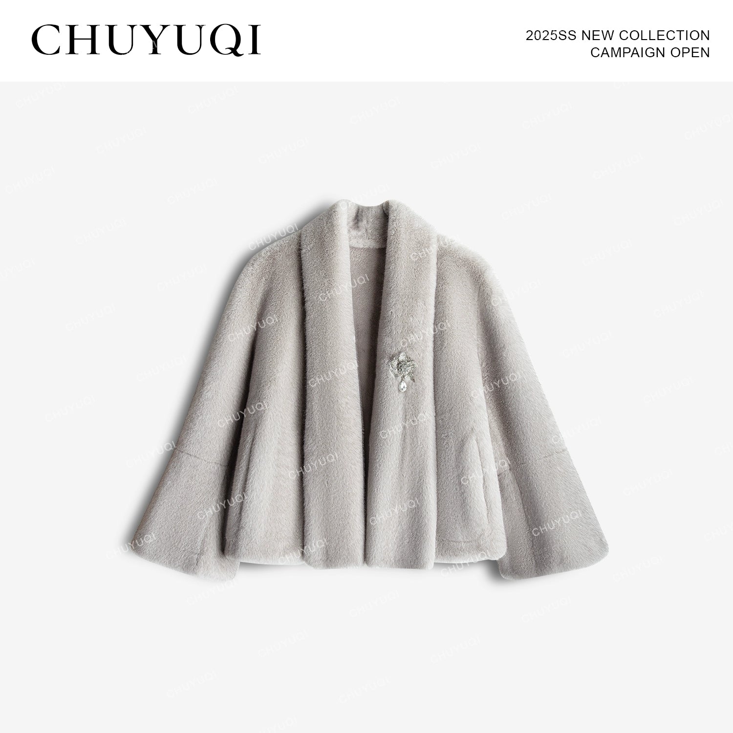 CHUYUQI Luxury Imitation Mink Fur Short Jacket