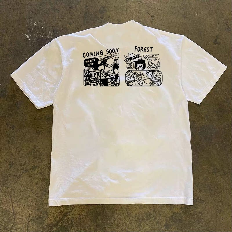 UPUPXIA Casual Loose Round Neck Tee