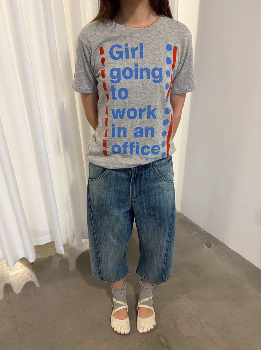 InsGale Contrasting Color English Printing Casual Tee