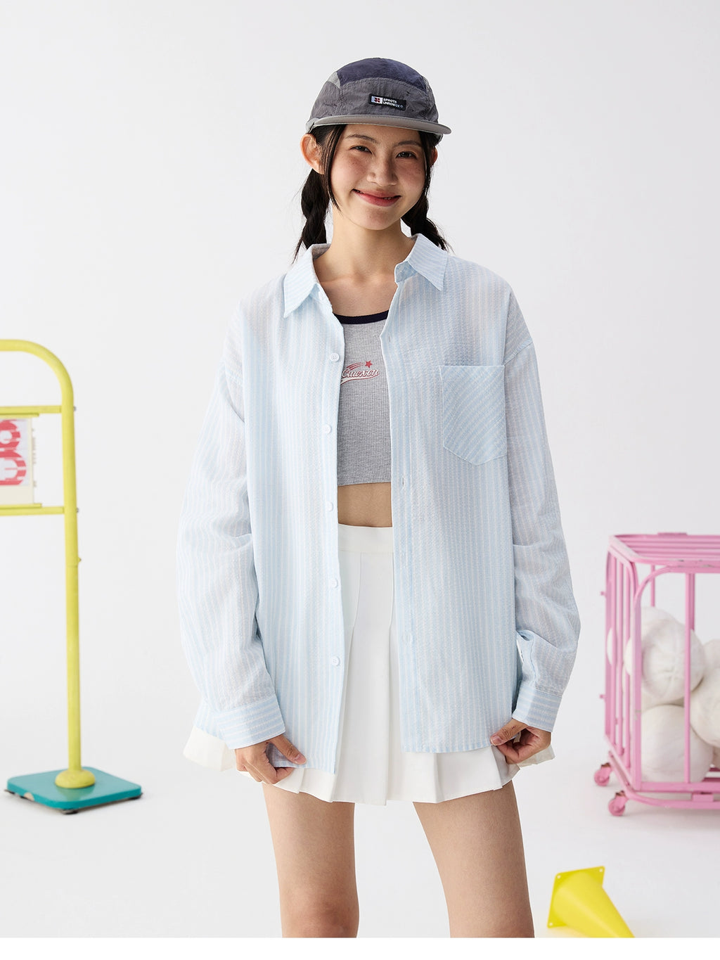 OWOX Classic Pinstriped Thin Casual Loose Shirt