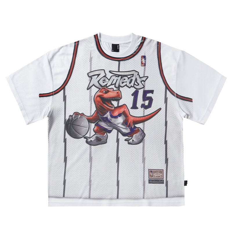 Remedy Raptors Carter Digital Printing Fake Two-piece Short Sleeve Tee