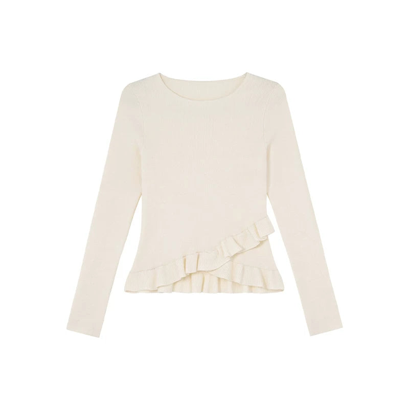 Kano Irregular Fungus Edge Knitted Bottoming Shirt