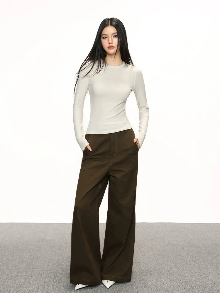 Cherry Melody Retro Loose and Thin Wide-leg Jeans