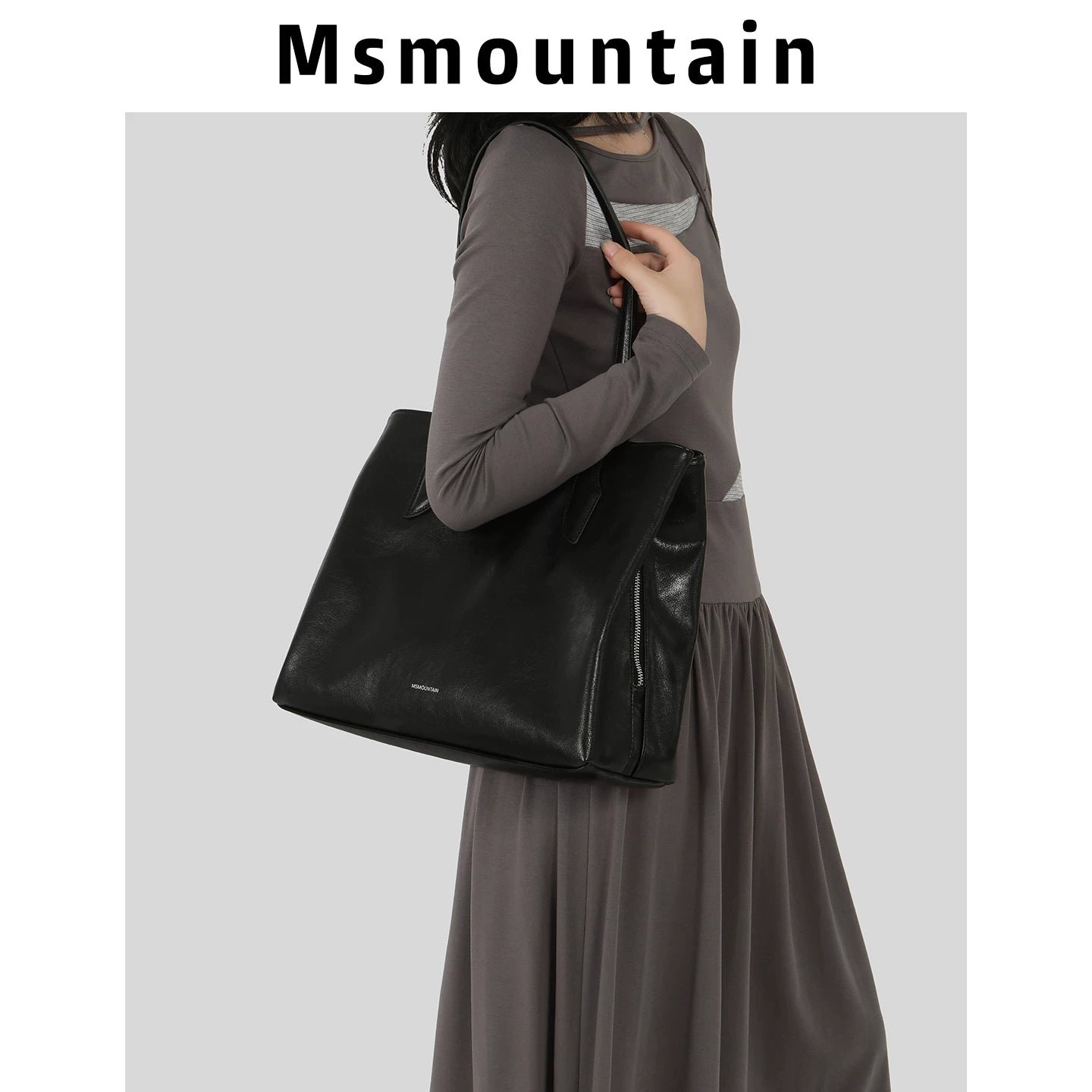 Msmountain Leather Niche Large Capacity Tote Bag