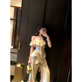 Barb Chill Off-Shoulder Sling Wide Leg Pants Set