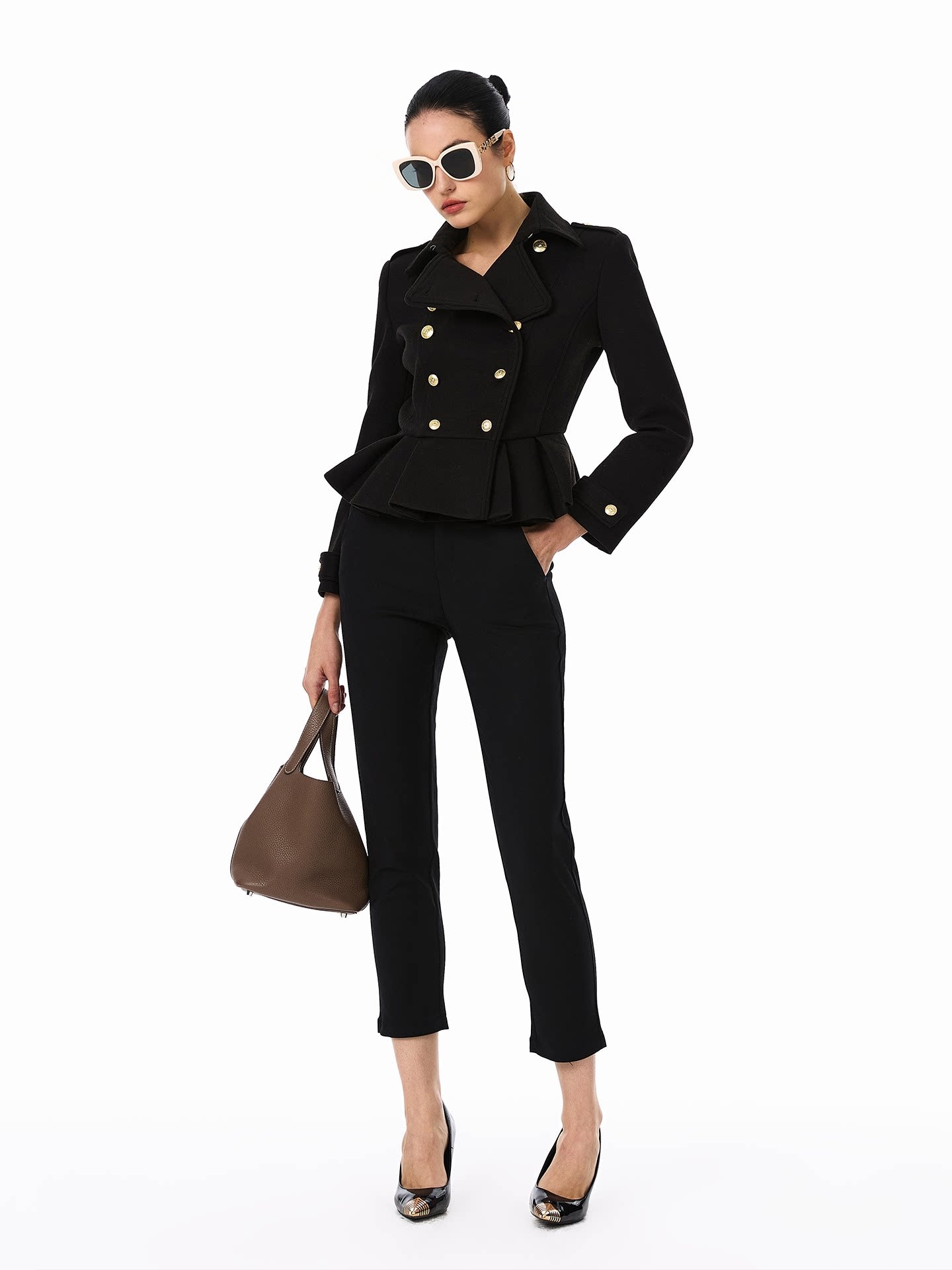 FINDYAWINGS Double-breasted Woolen Blazer