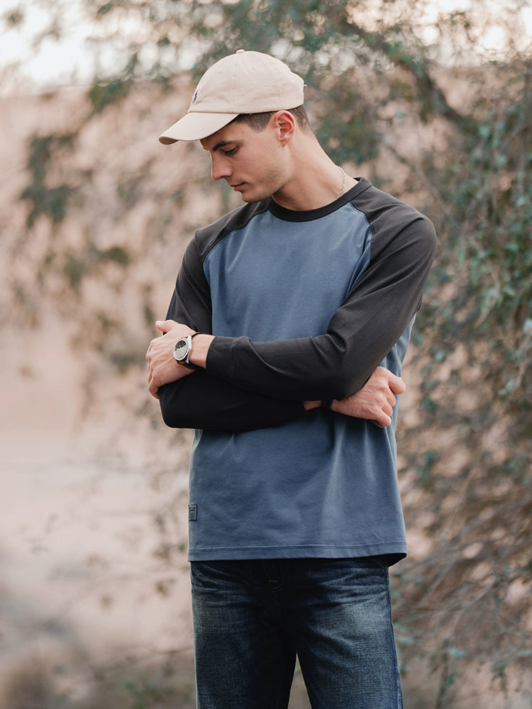 Simwood Contrast Crew Neck Shoulder Sleeves