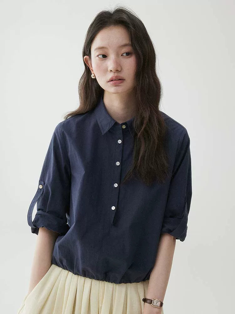 VOOE Lapel Pullover Loose Shirt