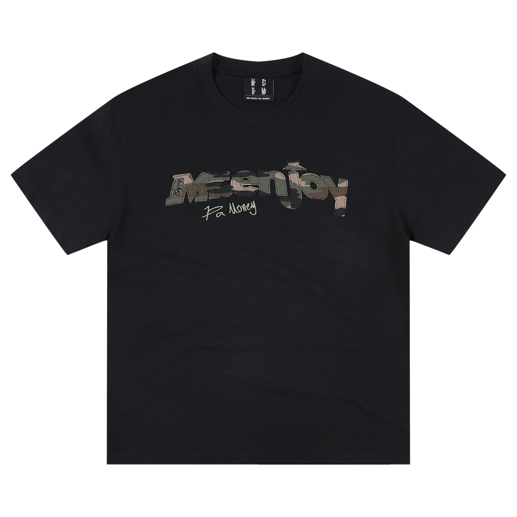 MEDM Cloth Embroidery Casual Round Neck Loose Tee