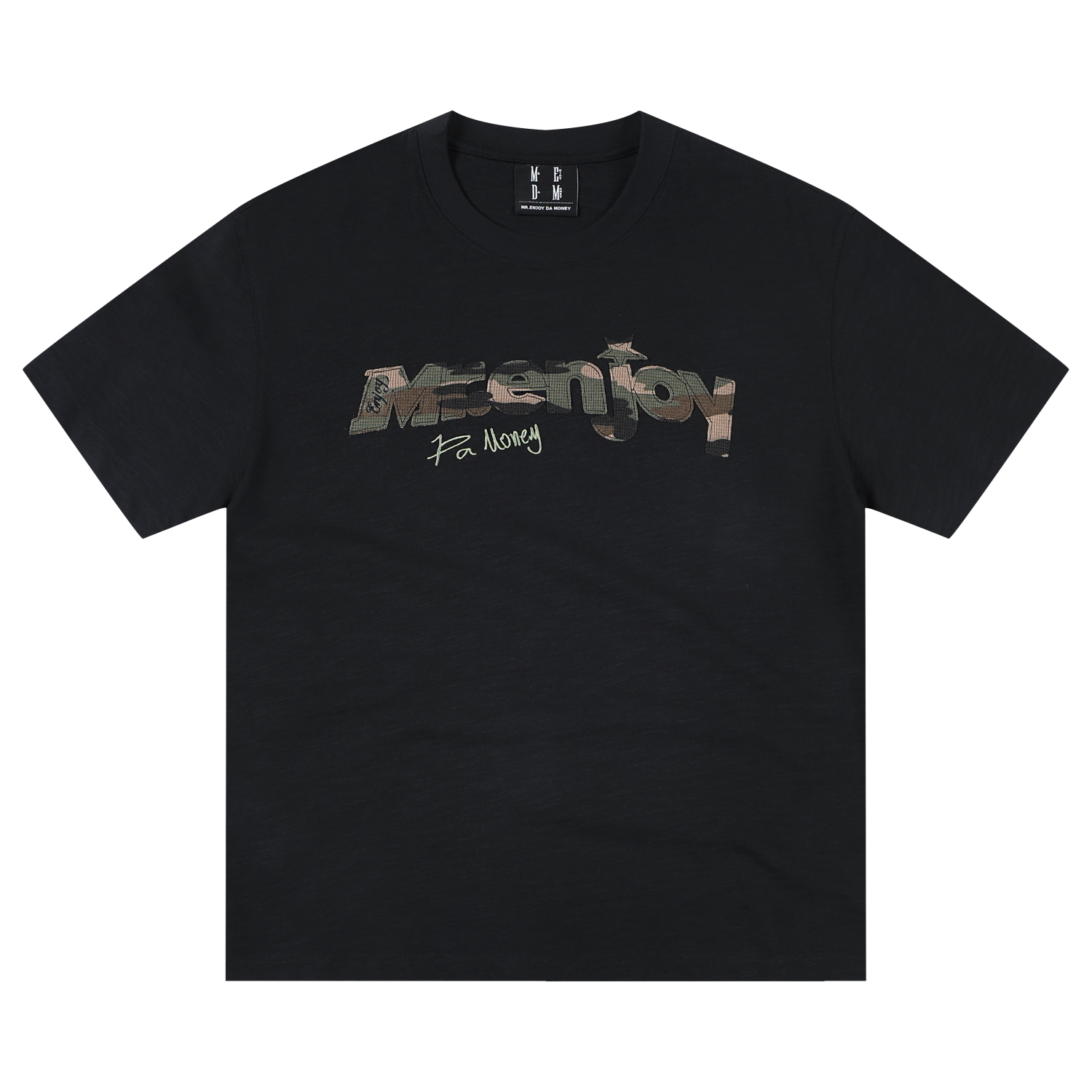 MEDM Cloth Embroidery Casual Round Neck Loose Tee