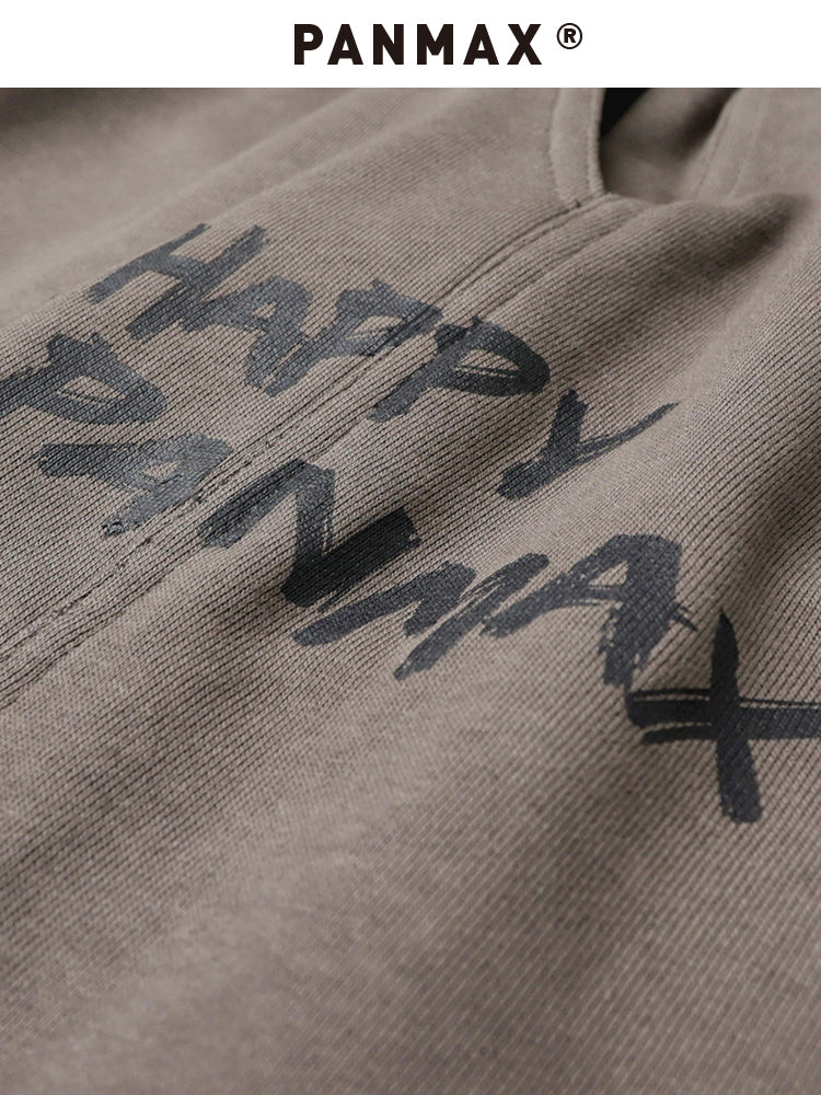 PANMAX Trendy Ink Splashing Loose Sports Straight Shorts