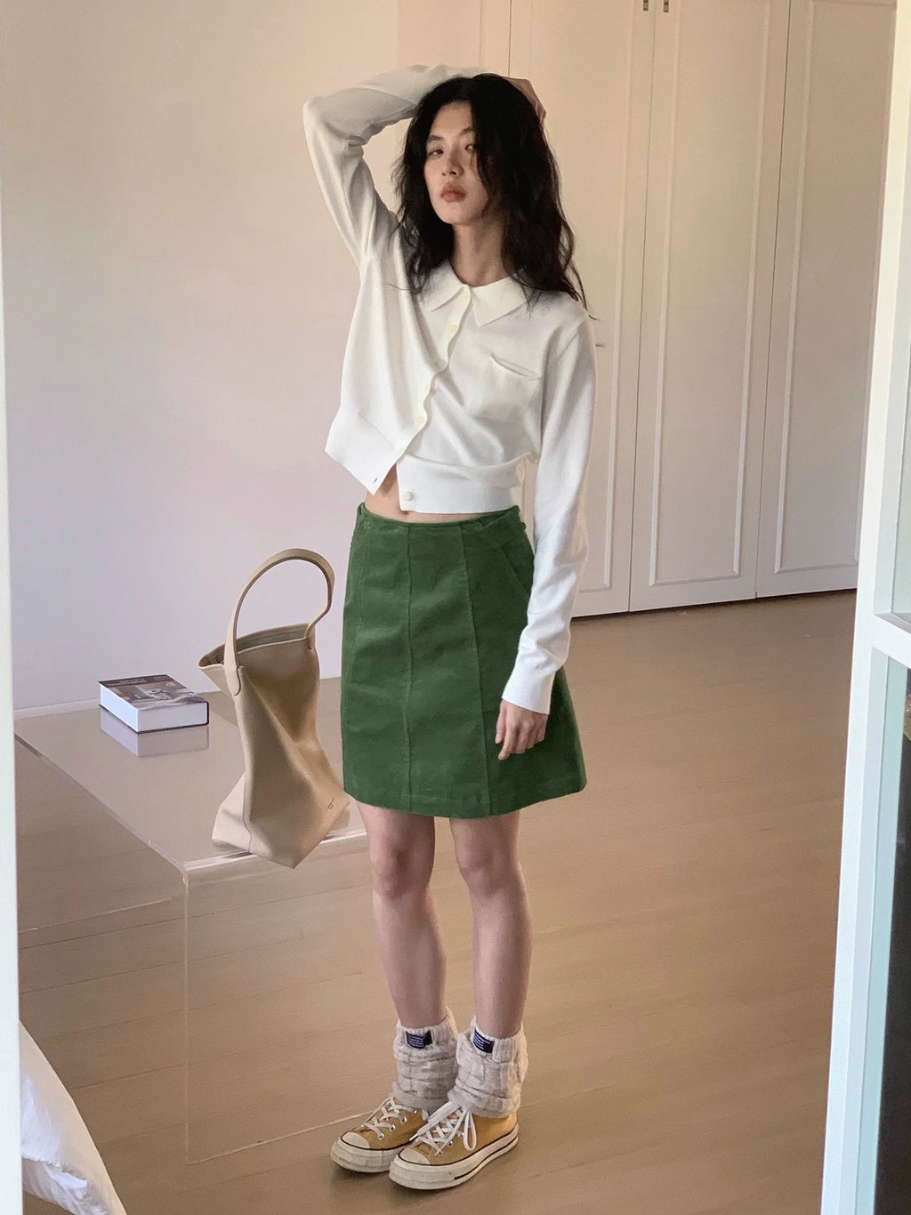 EIGHTHMONTH Casual Corduroy Skirt