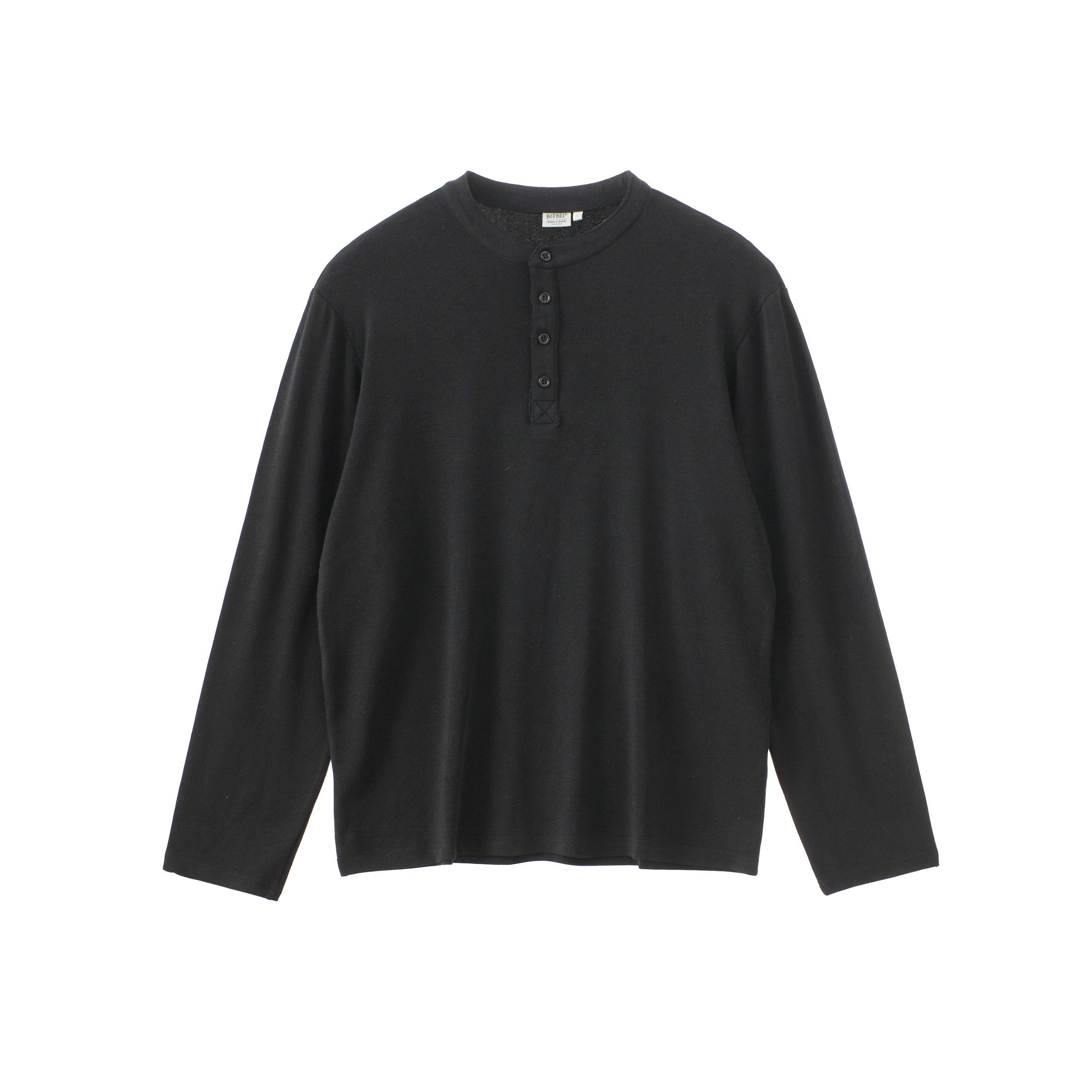 BUTTBILL 24AW Japanese Henry Neck 5% Merino Blended Long Sleeve Tee