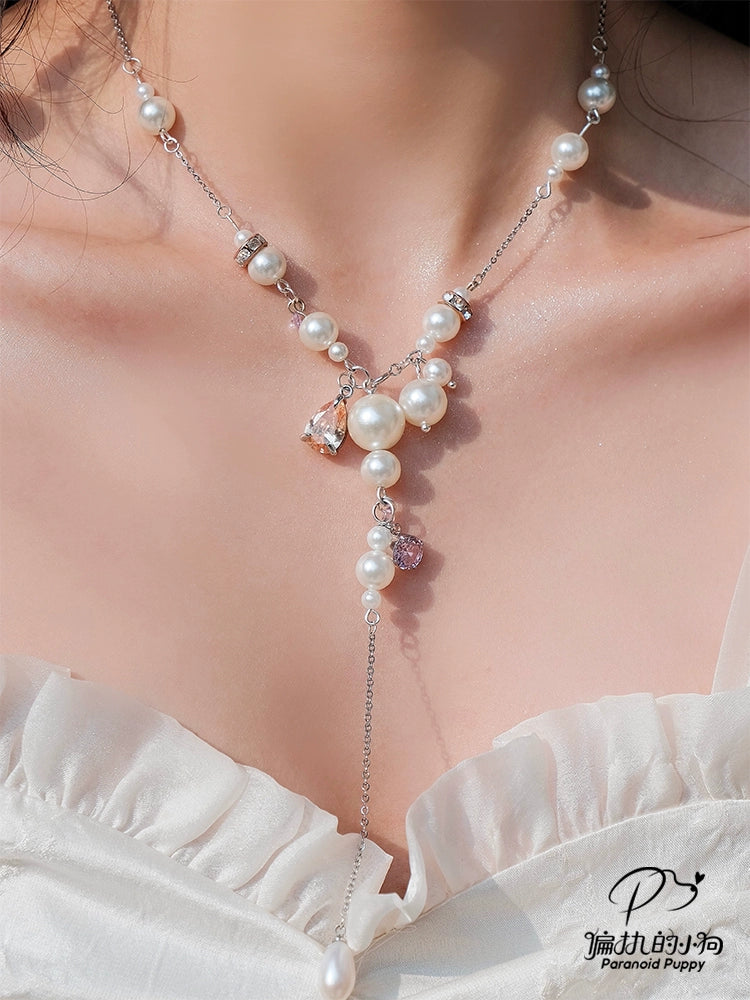 ParanoidP Pearl Y-shaped Necklace
