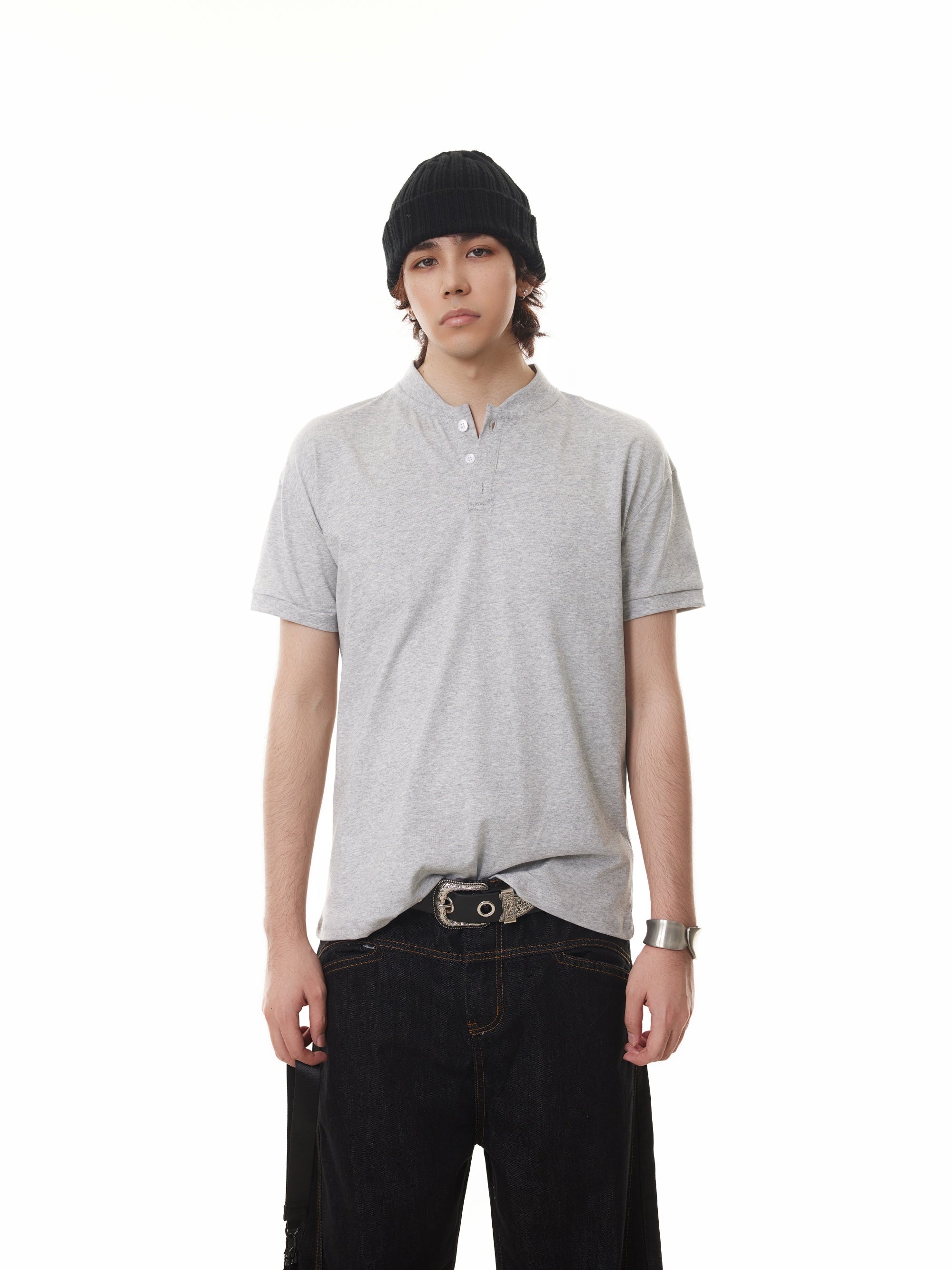 BTSG  Henry Neck Short Sleeve Tee