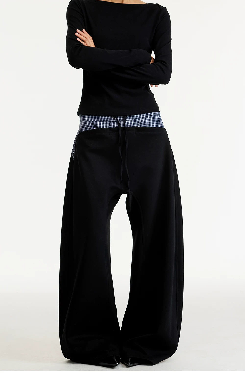 TRUQUEST Retro Drape Loose and Versatile Straight Casual Trousers