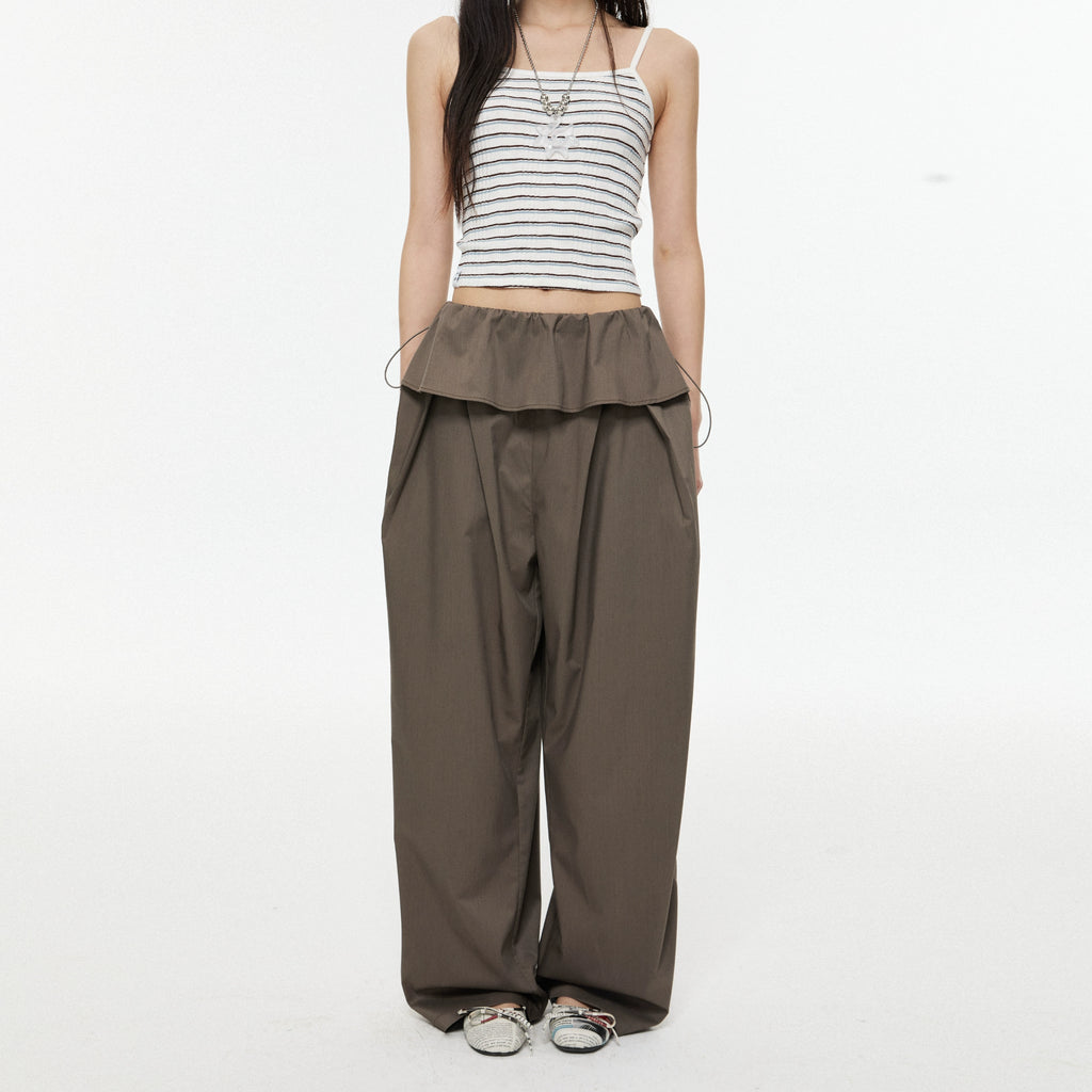 EZEK Retro Loose Wide-leg Slacks