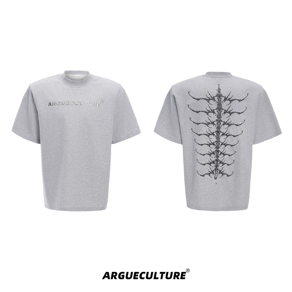 ArguECulturE Rivet Spine Embroidery Loose Tee