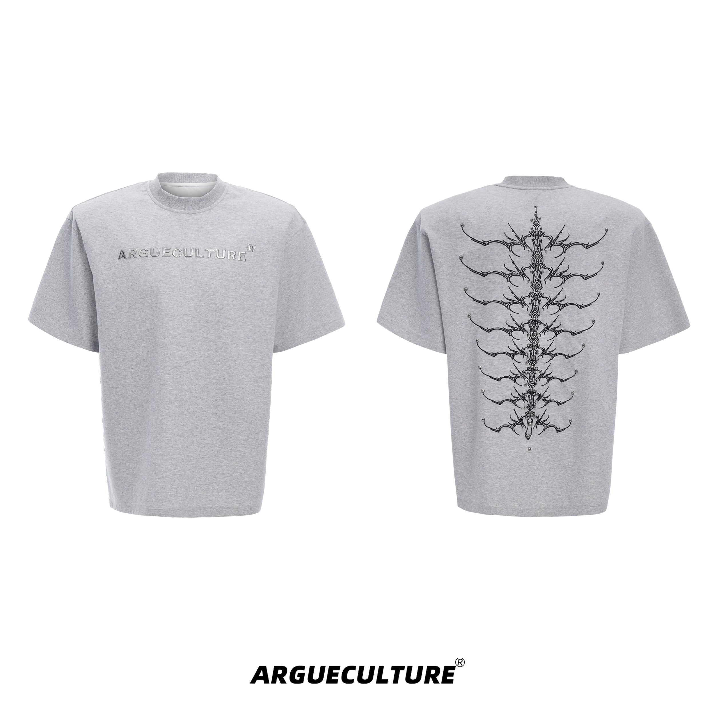 ArguECulturE Rivet Spine Embroidery Loose Tee