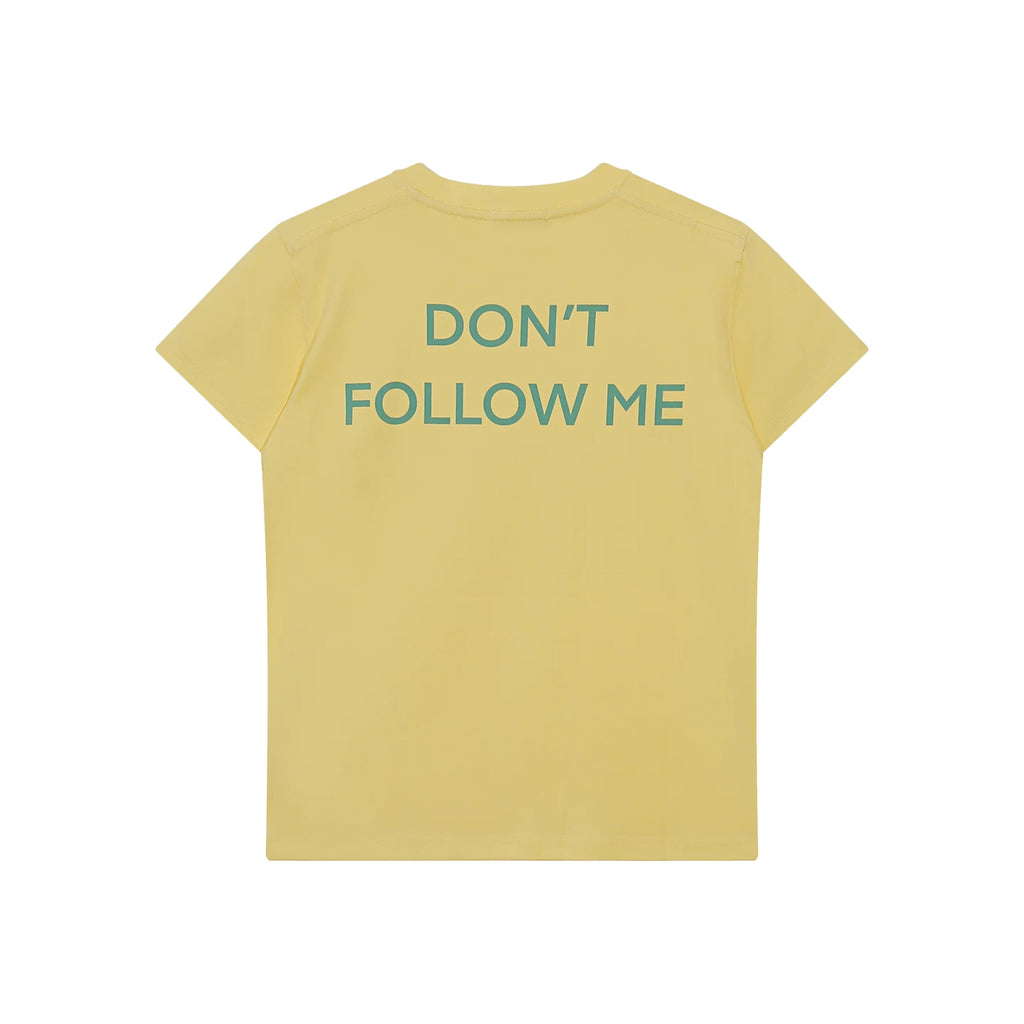 FUNKYFUN Contrasting Color Slogan Fun Printing Tee