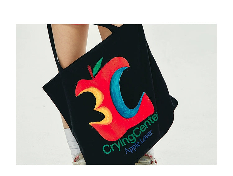 CryingCenter 3C Apple Polka Dot Plaid Canvas Bag Shoulder Bag