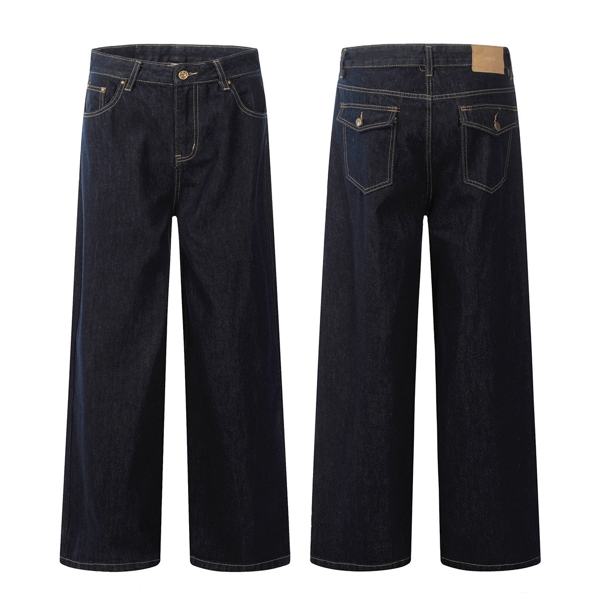 11KN Cleanfit Retro Dark Blue Loose Straight Casual Jeans