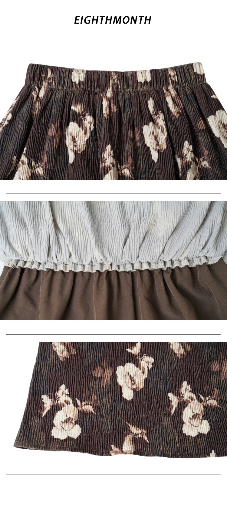 EIGHTHMONTH Flower Pattern Retro Loose and Thin Dress